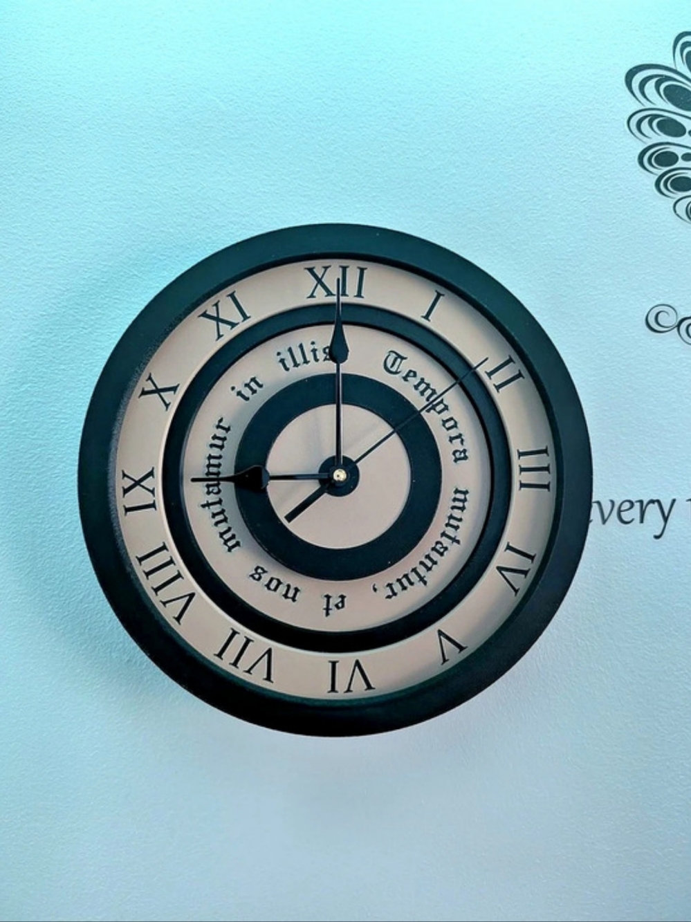 Black Roman Numeral Wall Clock